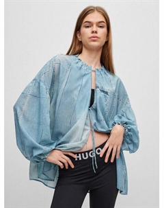 Блузка оверсайз, синий Hugo