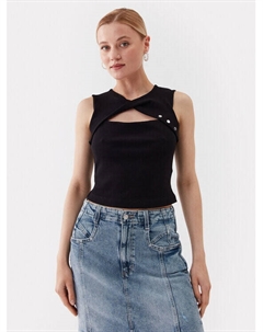 Топ приталенного кроя, черный Guess