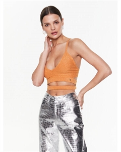 Топ золотого цвета стандартного кроя, желтый Guess