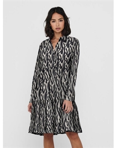 Платье-рубашка стандартного кроя, черный Jdy