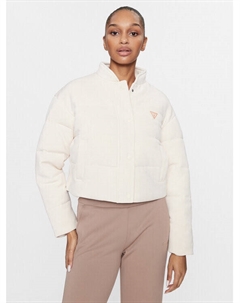 Пуховик стандартного кроя, экрю Guess