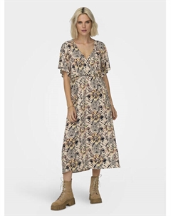 Платье-рубашка стандартного кроя, бежевый Jdy