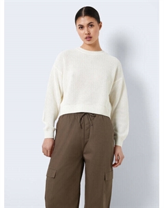 Пуловер свободного кроя, экрю Noisy may
