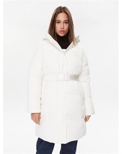 Пуховик стандартного кроя, экрю Calvin klein