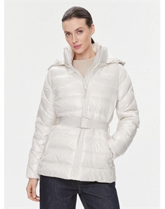 Пуховик узкого кроя, экрю Calvin klein