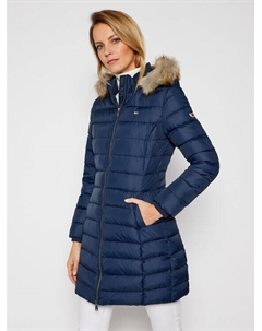 Пуховик узкого кроя, синий Tommy jeans