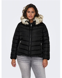 Пуховик стандартного кроя, черный Only carmakoma