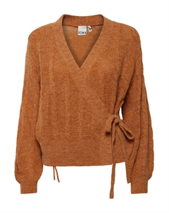 Свитер обычного кроя, коричневый Ichi