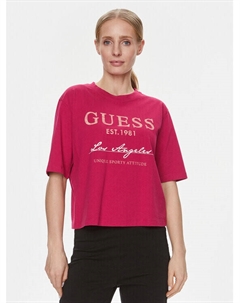 Футболка свободного покроя, фиолетовый Guess