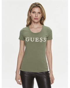 Футболка узкого кроя, зеленый Guess