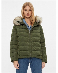 Пуховик стандартного кроя, зеленый Only carmakoma