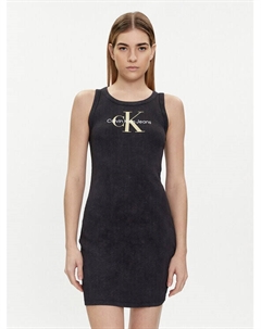 Летнее платье приталенного кроя, черный Calvin klein