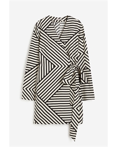 Платье Linen-blend Wrap Geometric Pattern, кремовый H&m