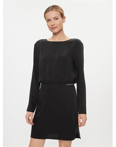 Коктейльное платье стандартного кроя, черный Calvin klein