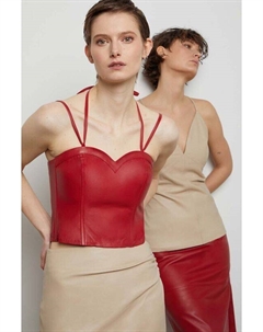 Кожаный топ, красный Answear lab
