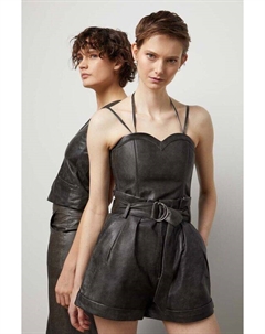 Кожаный топ, серый Answear lab