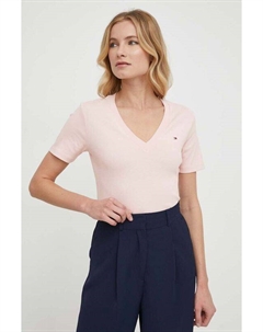 Хлопковая футболка, розовый Tommy hilfiger