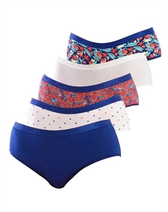 Набор из 5 женских хлопковых эластичных трусиков d4c17, синий Dim