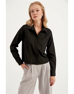 Повседневная рубашка без воротника, черный Herita