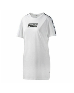Белое женское спортивное платье с короткими рукавами и круглым вырезом 579558 02, камуфляж Puma