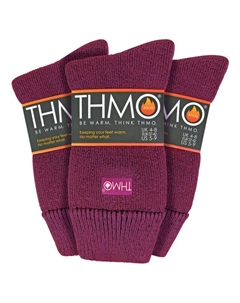 Набор из 3 групповых женских толстых зимних теплых носков с комфортным верхом, фуксия Thmo