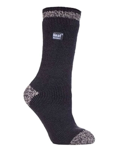 Теплые женские зимние термоноски с рисунком 4 8 UK, черный Heat holders