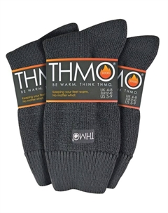 Набор из 3 групповых женских толстых зимних теплых носков с комфортным верхом, серый Thmo