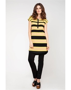 Туника без рукавов из полосатой вискозно-эластановой ткани, черный Conquista