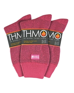 Набор из 3 групповых женских толстых зимних теплых носков с комфортным верхом, розовый Thmo