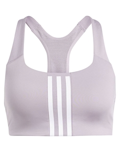 Спортивный бюстгальтер Powerimpact 3 Stripes Medium Support, фиолетовый Adidas