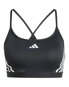 Спортивный бюстгальтер Aeroreact 3 Stripes Low Support, черный Adidas