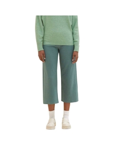Брюки 1039450 Cosy Rib Culotte, зеленый Tom tailor