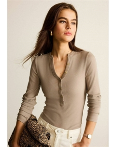 Топ с длинными рукавами LONG SLEEVE REGULAR FIT, цвет taupe brown Next