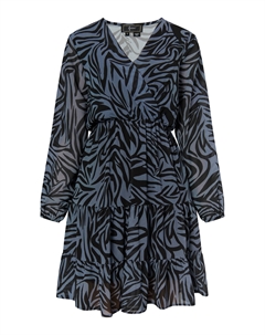 Платье Mit Zebra Print, серо-черный Faina