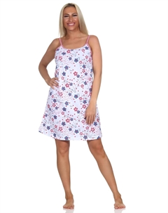 Ночная рубашка Ärmelloses Spaghetti Träger floralem print, белый Normann