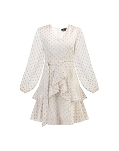 Платье Mit Stickerei, цвет Wollweiss mit Goldenen Punkten Faina
