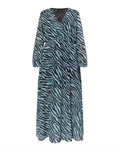 Платье Mit Zebra Print, светло-синий черный Faina