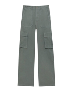 Брюки карго, зеленый Pull & bear