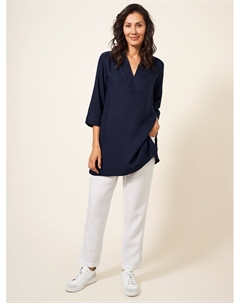 Льняной топ Blaire, темно-синий White stuff