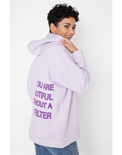 Толстовка - Фиолетовый - Oversize, фиолетовый Trendyol