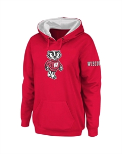 Женский пуловер с капюшоном и большим логотипом Stadium Athletic Cardinal Wisconsin Badgers Unbranded
