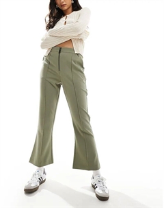 Брюки клеш с застежкой-молнией спереди зеленого цвета Asos design