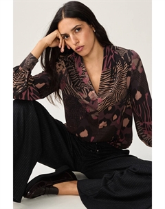 Блузка с длинным рукавом и V образным вырезом, фиолетовый Next