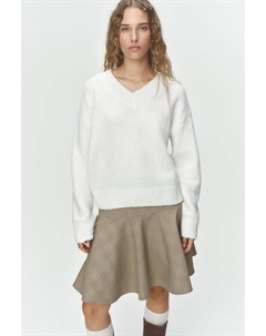 Свитер с v образным вырезом, бежевый H&m