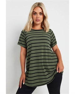 Футболка в рубчик, зеленый Yours curve
