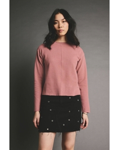 Мягкий на ощупь джемпер с отделкой в рубчик и круглым вырезом, розовый Next