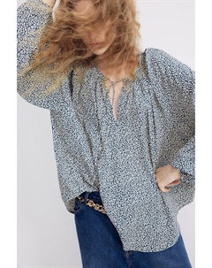 Объемная блузка из крепа, бирюзовый H&m