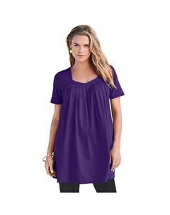 Женская туника больших размеров с плиссированным вырезом Ultimate, цвет Midnight Violet Roaman's