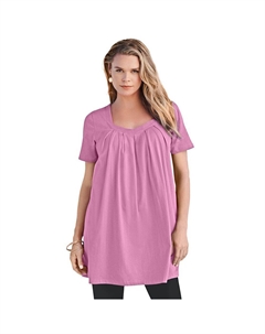 Женская туника больших размеров с плиссированным вырезом Ultimate, цвет Mauve Orchid Roaman's