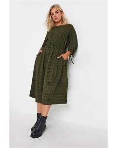 Платье мидакси с завязками на рукавах 3/4, жатое, черный Yours curve